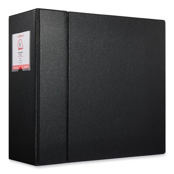 Universal UNV20714 11 in. x 8.5 in. 5 in. Capacity 3 Rings Deluxe Non-View D-Ring Binder with Label Holder - Black