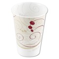 Cups and Lids | SOLO R7N-J8000 Symphony Design 7 oz. Wax Coated Paper Cups - Beige/White (2000/Carton) image number 0