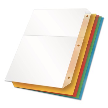  | Cardinal 84007 8.5 x 11 Poly Ring Binder Pockets - Assorted Colors (5/Pack)