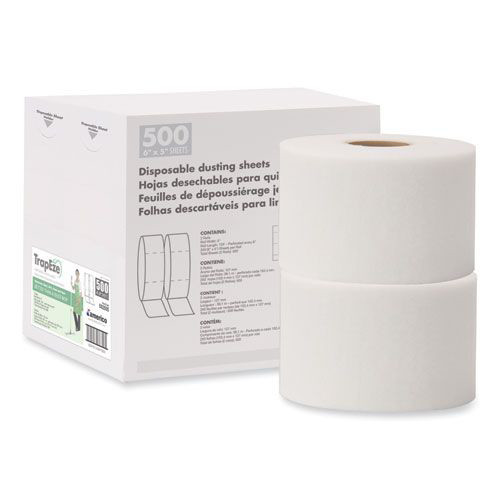 Dusters | Boardwalk 582505 TrapEze 5 in. x 125 ft. Disposable Dusting Sheets - White (2/Carton) image number 0