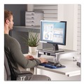 Back to School Sale | Fellowes Mfg Co. 8031101 Office Suites Standard Supports 80 lbs. 19.78 in. x 14.06 in. x 4 in. to 6.5 in. Monitor Riser - Black/Silver image number 4