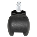 Office Chair Casters | Alera ALECASTERHT1 1-1/2 in. B Stem Dual Wheel Hooded Casters - Matte Black (5/Set) image number 1