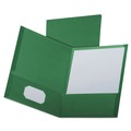File Folders | Oxford 53434EE 11 in. x 8.5 in. 100-Sheet Capacity Linen Finish Twin Pocket Folders - Hunter Green (25/Box) image number 0