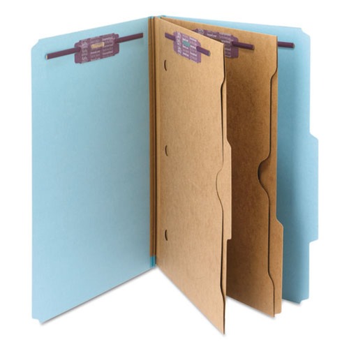Just Launched | Smead 19081 Pressboard Six-Section Top Tab Classification Folders - Legal, Blue (10/Box) image number 0