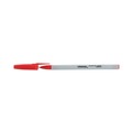 Pens | Universal UNV27412 Medium 1 mm Stick Ballpoint Pen - Red Ink, Gray/Red Barrel (1 Dozen) image number 2