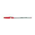 Pens | Universal UNV27412 Medium 1 mm Stick Ballpoint Pen - Red Ink, Gray/Red Barrel (1 Dozen) image number 2
