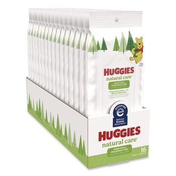 Kimberly-Clark 40706 6.6 in. x 6.86 in. Natural Care Sensitive Baby Wipes - Unscented, White (16/Pack)