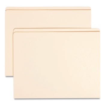 Smead 10315 Straight Tabs Top Tab File Folders with Inside Pocket - Manila (50/Box)