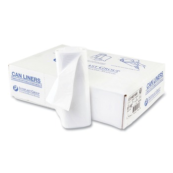 TRASH WASTE BINS | Inteplast Group S334016N 33 gal. 16 microns 33 in. x 40 in. High-Density Interleaved Commercial Can Liners - Clear (25 Bags/Roll, 10 Rolls/Carton)