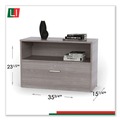 Office Desks & Workstations | Linea Italia LITUR604ASH Urban 35.25 in. x 15.25 in. x 23.75 in. 36 in. Credenza Bottom Pedestal - Ash image number 3