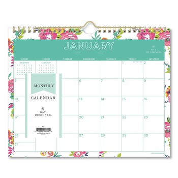 Blue Sky BLS103629 11 in. x 8.75 in. 12-Month (Jan-Dec 2026) Day Designer Peyton Wall Calendar - White/Multicolor Sheets