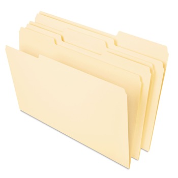 Universal UNV16413 Deluxe Heavyweight 1/3-Cut Tab Assorted File Folders - Letter Size, Manila (50/Pack)