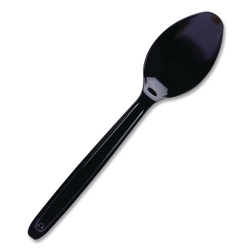 Breakroom Supplies | WNA CEASESP960BL 6 in. Spoon Cutlery for Cutlerease Dispensing System - Black (960/Box) image number 0