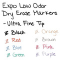 Washable Markers | EXPO 1884309A Extra-Fine Bullet Tip Low-Odor Dry-Erase Marker - Assorted Colors (8/Pack) image number 6