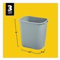 Trash & Waste Bins | Rubbermaid Commercial FG295600GRAY 7-Gallon Rectangular Deskside Wastebasket - Gray image number 1