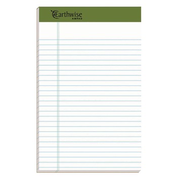 Ampad 20-152R Earthwise by Ampad 5 in. x 8 in. Recycled Writing Pad - Narrow, Green/White (1-Dozen)