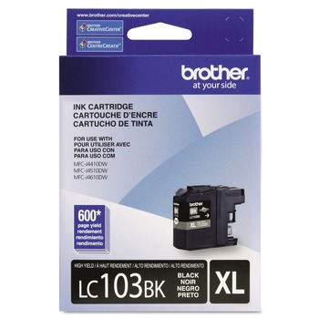 Brother LC103BK 600 Page-Yield LC103BK Innobella High-Yield Ink - Black