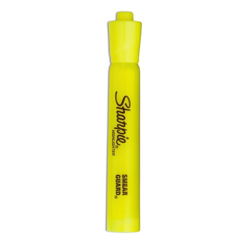 Highlighters | Sharpie 25164PP Chisel Tip Tank Style Highlighters - Fluorescent Yellow Ink, Yellow Barrel (4/Pack) image number 0