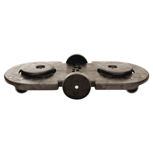 Just Launched | Rubbermaid Commercial FG264600BLA 20.25 in. x 45 in. x 8 in. 300 lbs. Capacity 2-Container Tandem Dolly - Black image number 0