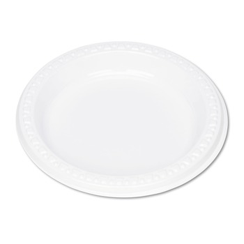 Tablemate 6644WH 6 in. Diameter Plastic Dinnerware Plates - White (125/Pack)