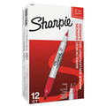 Permanent Markers | Sharpie 32002 Twin-Tip Permanent Marker - Extra-Fine/Fine Bullet Tips/Red (1-Dozen) image number 1