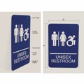Floor Signs & Safety Signs | Headline Sign 7771 6 x 9 Unisex Restroom ADA Sign - Blue Face/White Graphics image number 4