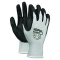 Disposable Gloves | MCR Safety 9673L Economy Foam Nitrile Gloves - Large, Gray/Black (1 Dozen) image number 1