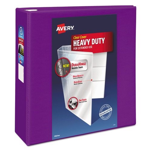Binders | Avery 79813 3 Locking One Touch EZD Rings 4 in. Capacity 11 in. x 8.5 in. Heavy-Duty View Binder with DuraHinge - Purple image number 0