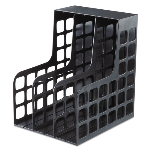 Just Launched | Pendaflex 23004EE 9 in. x 10.63 in. x 12 in. 2 Snap-In Dividers Plastic Magazine File - Black image number 0