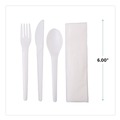  | Eco-Products EP-S015 Plantware Compostable Fork/Knife/Napkin/Spoon Cutlery Kit - Pearl White (250/Carton) image number 8