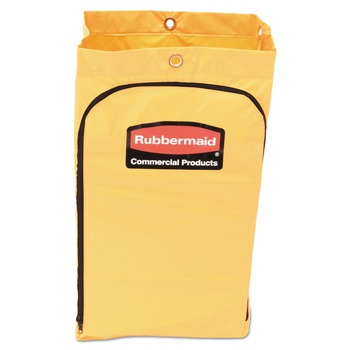 Rubbermaid Commercial 1966719 17.25 in. x 30.5 in. 24 Gallon Zippered Vinyl Cleaning Cart Bag - Yellow