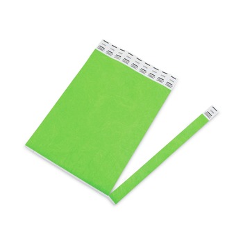 Advantus 91122 9.75 in. x 0.75 in. Numbered Crowd Management Wristbands - Neon Green (500/Pack)