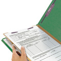 File Folders | Smead 18733 Four SafeSHIELD Fasteners 1 Divider Legal Size Four-Section Pressboard Top Tab Classification Folders - Green (10/Box) image number 4