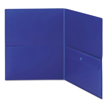 Smead 87701 11 in. x 8.5 in. Poly 2-Pocket Folder with Security Pocket - Blue (5/Pack)