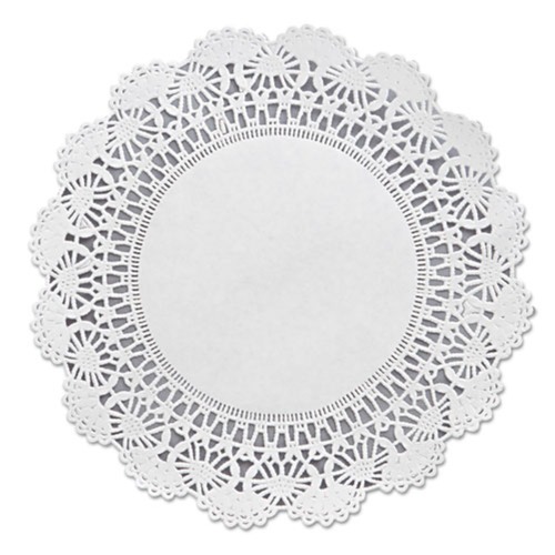 Drink Coasters | Hoffmaster 500236 8 in. Round Cambridge Lace Doilies - White (1000/Carton) image number 0