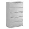 Office Filing Cabinets & Shelves | Alera 25514 42 in. x 18.63 in. x 67.63 in. Roll-Out Posting Shelf 5 Lateral File Drawer - Legal/Letter/A4/A5 Size - Light Gray image number 0