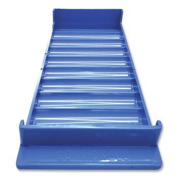 CONTROLTEK 560561 3.75 x 10.5 x 1.5 Stackable 10-Compartment Plastic Coin Tray - Blue (2/Pack)