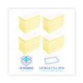 Cleaning Tools | Boardwalk 63BWK LD 0.7 in. Thick 3.6 in. x 6.1 in. Individually Wrapped Light Duty Scrubbing Sponge - Yellow/White (20/Carton) image number 4