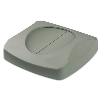 Rubbermaid Commercial FG268988GRAY Untouchable 16 in. Square Swing Top Lid - Gray