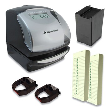 Acroprint 01-0209-200 ES900 Digital Display Time Clock Bundle - Black