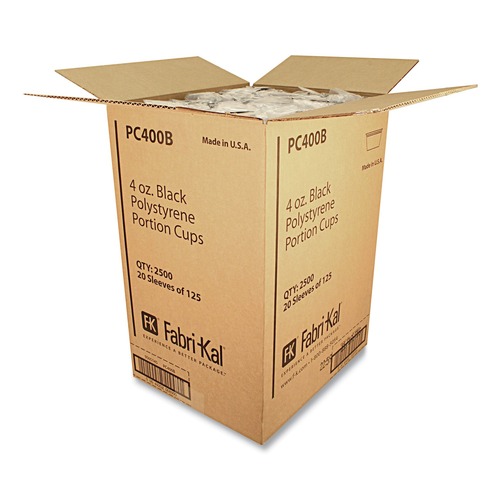 Food Trays, Containers, and Lids | Fabri-Kal 000000000009505145 4 oz. Plastic Portion Cups - Black (20/Carton) image number 0