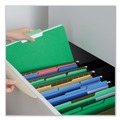 File Folders | Universal UNV10522 1/3 Cut Tab Legal Size Deluxe Colored Top Tab File Folders - Green/Light Green (100/Box) image number 3