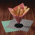 Food Wraps | Paterson WG01008 12 in. x 12 in. Grease-Resistant Food Wrap - Red Check (5000/Carton) image number 3
