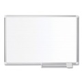 White Boards | MasterVision MA0594830 48 in. x 36 in. Ruled Magnetic Steel Dry Erase Planning Board - White Surface/Satin Aluminum Frame image number 0