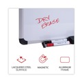 White Boards | Universal UNV43841 36 in. x 24 in. Deluxe Porcelain Magnetic Dry Erase Board - White Surface, Aluminum Frame image number 3