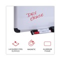 White Boards | Universal UNV43841 36 in. x 24 in. Deluxe Porcelain Magnetic Dry Erase Board - White Surface, Aluminum Frame image number 3