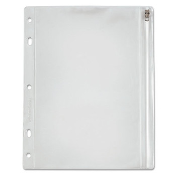 Oxford 68504 8 in. x 10.5 in. 2 to 5-Hole Punched Zipper Binder Pocket - Clear