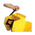 Mop Buckets | Boardwalk BWK2635COMBOYEL 8.75 gal. Pro-Pac Side-Squeeze Wringer/Bucket Combo - Yellow/Silver image number 1
