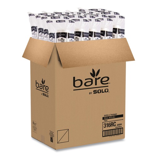 Cups and Lids | SOLO 316RC-J8484 Bare by Solo Eco-Forward 16 oz. Recycled Content PCF Paper Hot Cups (1000/Carton) image number 0