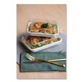 Food Trays, Containers, and Lids | Eco-Products EP-SCRC16LID WorldView 7.5 in. x 5 in. x 1.6 in. Plastic 100 Percent Recycled Content Lid - Clear (400/Carton) image number 1